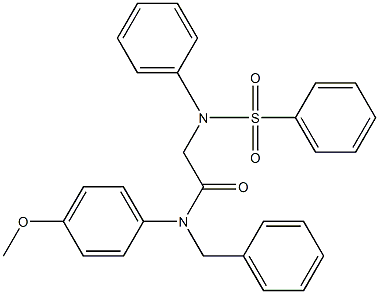 N-benzyl-N-(4-methoxyphenyl)-2-[(phenylsulfonyl)anilino]acetamide 구조식 이미지