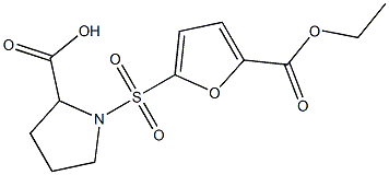 1-{[5-(ethoxycarbonyl)-2-furyl]sulfonyl}pyrrolidine-2-carboxylic acid 구조식 이미지