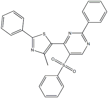 4-(4-methyl-2-phenyl-1,3-thiazol-5-yl)-2-phenyl-5-(phenylsulfonyl)pyrimidine 구조식 이미지