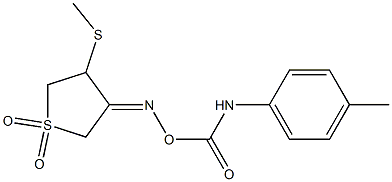 3-(methylsulfanyl)-4-{[(4-toluidinocarbonyl)oxy]imino}tetrahydro-1H-1lambda~6~-thiophene-1,1-dione Structure
