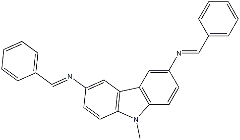 N3,N6-dibenzylidene-9-methyl-9H-carbazole-3,6-diamine Structure