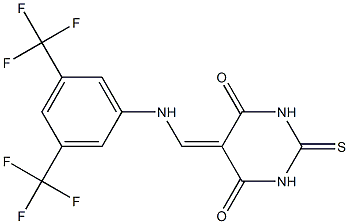 5-{[3,5-di(trifluoromethyl)anilino]methylidene}-2-thioxohexahydropyrimidine-4,6-dione 구조식 이미지