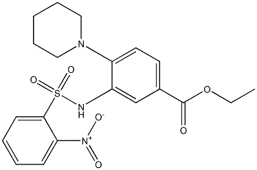 ethyl 3-{[(2-nitrophenyl)sulfonyl]amino}-4-piperidinobenzoate 구조식 이미지