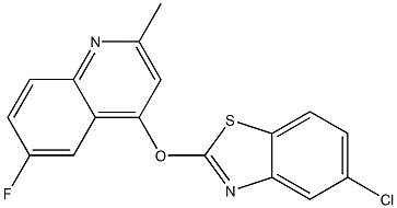 5-chloro-2-[(6-fluoro-2-methyl-4-quinolyl)oxy]-1,3-benzothiazole Structure