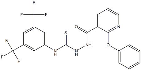 N1-[3,5-di(trifluoromethyl)phenyl]-2-[(2-phenoxy-3-pyridyl)carbonyl]hydrazine-1-carbothioamide 구조식 이미지