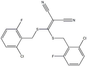 2-{di[(2-chloro-6-fluorobenzyl)thio]methylidene}malononitrile 구조식 이미지