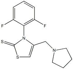 3-(2,6-difluorophenyl)-4-(1-pyrrolidinylmethyl)-1,3-thiazole-2(3H)-thione 구조식 이미지