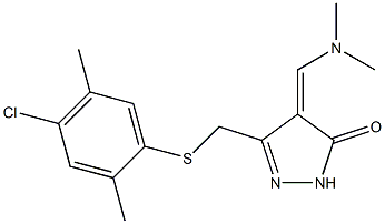 3-{[(4-chloro-2,5-dimethylphenyl)thio]methyl}-4-[(dimethylamino)methylidene]-4,5-dihydro-1H-pyrazol-5-one Structure