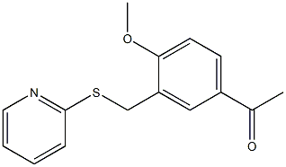 1-{4-methoxy-3-[(2-pyridylthio)methyl]phenyl}ethan-1-one 구조식 이미지