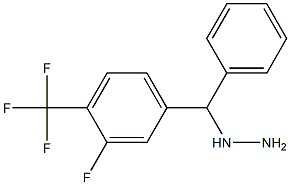 1-((3-fluoro-4-(trifluoromethyl)phenyl)(phenyl)methyl)hydrazine 구조식 이미지