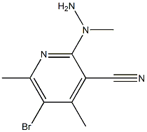 2-(1-methylhydrazinyl)-5-bromo-4,6-dimethylpyridine-3-carbonitrile 구조식 이미지