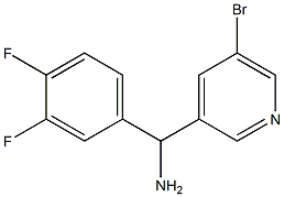 (5-bromopyridin-3-yl)(3,4-difluorophenyl)methanamine 구조식 이미지