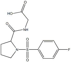 [({1-[(4-fluorophenyl)sulfonyl]pyrrolidin-2-yl}carbonyl)amino]acetic acid Structure