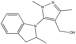 [1,3-dimethyl-5-(2-methyl-2,3-dihydro-1H-indol-1-yl)-1H-pyrazol-4-yl]methanol 구조식 이미지