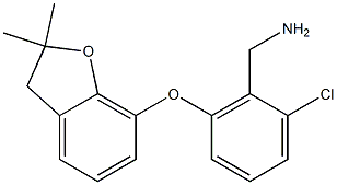 {2-chloro-6-[(2,2-dimethyl-2,3-dihydro-1-benzofuran-7-yl)oxy]phenyl}methanamine Structure