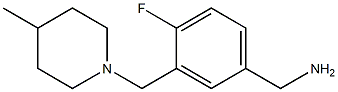 {4-fluoro-3-[(4-methylpiperidin-1-yl)methyl]phenyl}methanamine 구조식 이미지