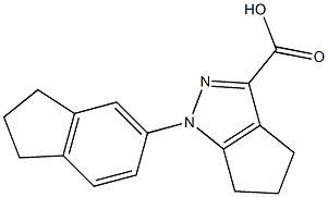 1-(2,3-dihydro-1H-inden-5-yl)-1,4,5,6-tetrahydrocyclopenta[c]pyrazole-3-carboxylic acid Structure