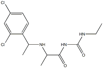 1-(2-{[1-(2,4-dichlorophenyl)ethyl]amino}propanoyl)-3-ethylurea 구조식 이미지