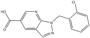 1-(2-chlorobenzyl)-1H-pyrazolo[3,4-b]pyridine-5-carboxylic acid 구조식 이미지