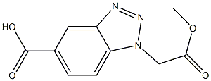 1-(2-methoxy-2-oxoethyl)-1H-1,2,3-benzotriazole-5-carboxylic acid 구조식 이미지