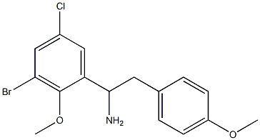 1-(3-bromo-5-chloro-2-methoxyphenyl)-2-(4-methoxyphenyl)ethan-1-amine Structure