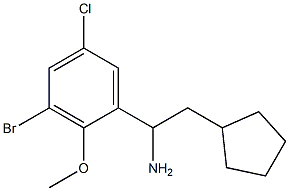 1-(3-bromo-5-chloro-2-methoxyphenyl)-2-cyclopentylethan-1-amine 구조식 이미지