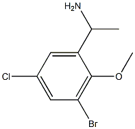 1-(3-bromo-5-chloro-2-methoxyphenyl)ethan-1-amine 구조식 이미지