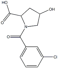 1-(3-chlorobenzoyl)-4-hydroxypyrrolidine-2-carboxylic acid Structure