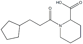 1-(3-cyclopentylpropanoyl)piperidine-2-carboxylic acid Structure