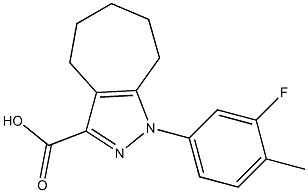 1-(3-fluoro-4-methylphenyl)-1,4,5,6,7,8-hexahydrocyclohepta[c]pyrazole-3-carboxylic acid Structure