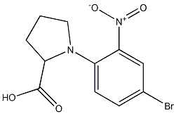 1-(4-bromo-2-nitrophenyl)pyrrolidine-2-carboxylic acid 구조식 이미지