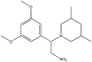 2-(3,5-dimethoxyphenyl)-2-(3,5-dimethylpiperidin-1-yl)ethan-1-amine 구조식 이미지