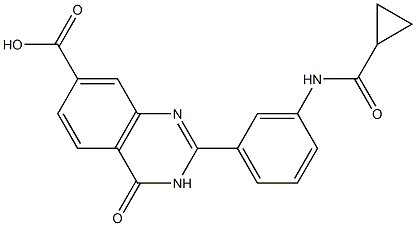 2-(3-cyclopropaneamidophenyl)-4-oxo-3,4-dihydroquinazoline-7-carboxylic acid 구조식 이미지