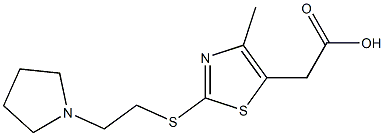 2-(4-methyl-2-{[2-(pyrrolidin-1-yl)ethyl]sulfanyl}-1,3-thiazol-5-yl)acetic acid Structure