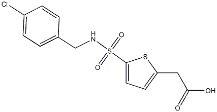 2-(5-{[(4-chlorophenyl)methyl]sulfamoyl}thiophen-2-yl)acetic acid Structure