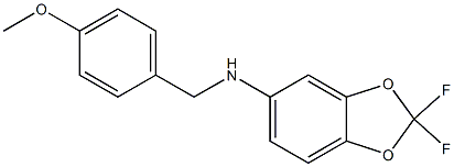 2,2-difluoro-N-[(4-methoxyphenyl)methyl]-2H-1,3-benzodioxol-5-amine 구조식 이미지