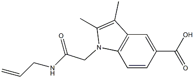 2,3-dimethyl-1-[(prop-2-en-1-ylcarbamoyl)methyl]-1H-indole-5-carboxylic acid Structure