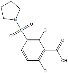 2,6-dichloro-3-(pyrrolidine-1-sulfonyl)benzoic acid Structure