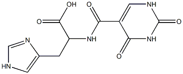 2-[(2,4-dioxo-1,2,3,4-tetrahydropyrimidin-5-yl)formamido]-3-(1H-imidazol-4-yl)propanoic acid Structure