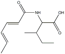 2-[(2E,4E)-hexa-2,4-dienoylamino]-3-methylpentanoic acid Structure