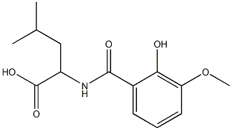 2-[(2-hydroxy-3-methoxybenzoyl)amino]-4-methylpentanoic acid 구조식 이미지