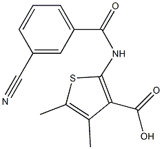 2-[(3-cyanobenzene)amido]-4,5-dimethylthiophene-3-carboxylic acid 구조식 이미지