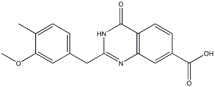 2-[(3-methoxy-4-methylphenyl)methyl]-4-oxo-3,4-dihydroquinazoline-7-carboxylic acid 구조식 이미지