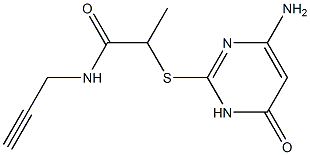 2-[(4-amino-6-oxo-1,6-dihydropyrimidin-2-yl)sulfanyl]-N-(prop-2-yn-1-yl)propanamide Structure
