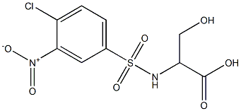 2-[(4-chloro-3-nitrobenzene)sulfonamido]-3-hydroxypropanoic acid 구조식 이미지