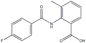 2-[(4-fluorobenzoyl)amino]-3-methylbenzoic acid 구조식 이미지