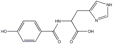 2-[(4-hydroxyphenyl)formamido]-3-(1H-imidazol-4-yl)propanoic acid 구조식 이미지