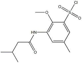 2-methoxy-5-methyl-3-(3-methylbutanamido)benzene-1-sulfonyl chloride 구조식 이미지