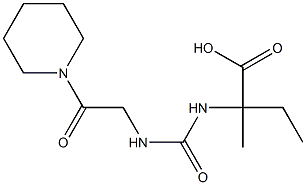 2-methyl-2-({[2-oxo-2-(piperidin-1-yl)ethyl]carbamoyl}amino)butanoic acid 구조식 이미지