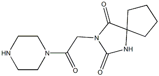 3-(2-oxo-2-piperazin-1-ylethyl)-1,3-diazaspiro[4.4]nonane-2,4-dione 구조식 이미지